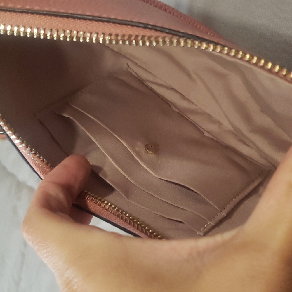 Kate Spade Smile Pebbled Leather Crossbody in Serene Pink - Picture 7 of 9